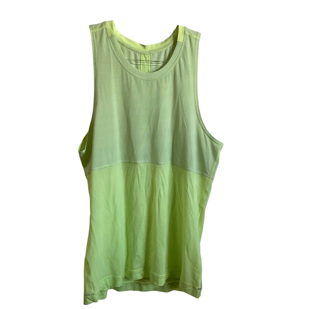 Lululemon Men's Neon Lime Green Precise Singlet Mesh Tank Top - SEE MEASUREMENTS